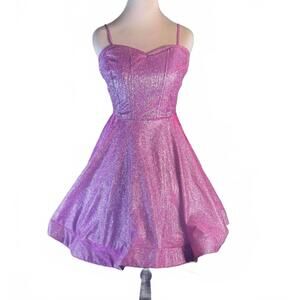 WOW Couture Women's Sparkly Pink Mini Dress Size Small NWT